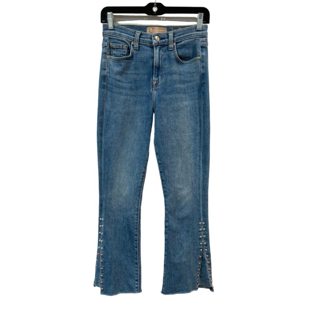 7 for All Mankind jeans women 26 blue Lux high waist slim kick studs flare 7FAM